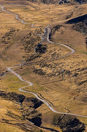 Winding hiking trail in the Merano 2000 ski and hiking area, near Merano
