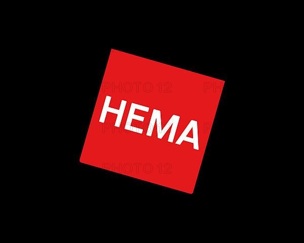 HEMA store, rotated logo