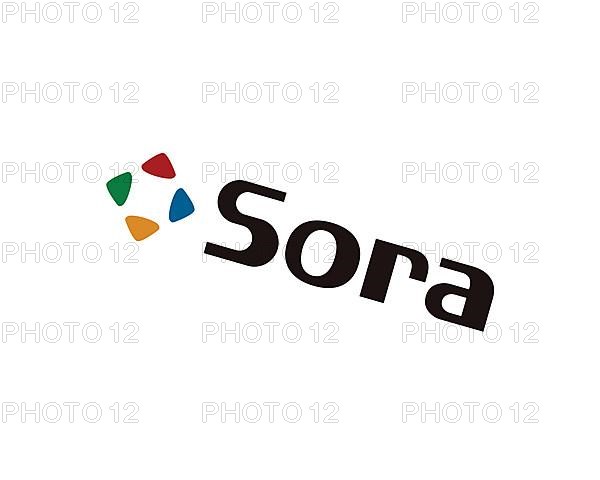 Sora Ltd. rotated logo, white background B