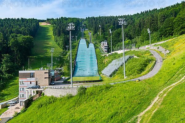 Ski jumping area, highest mountain peak Jested