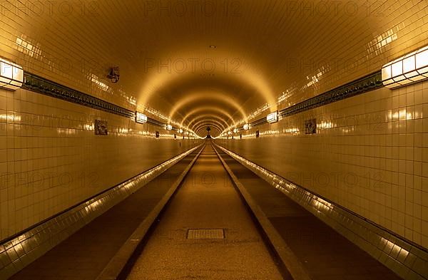 Elbtunnel Hamburg at night,