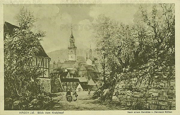 Hagen i. W. View from the scratching head, North Rhine-Westphalia