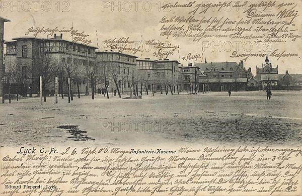 Infantry Barracks in Lyck in East Prussia, formerly East Prussia