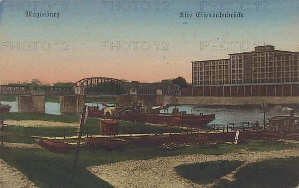Old railway bridge in Magdeburg, Saxony-Anhalt