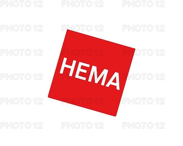 HEMA store, rotated logo