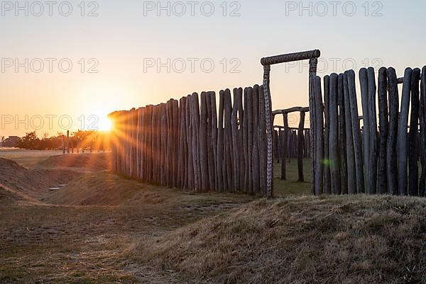 Sunrise at the Poemmelte ring sanctuary, prehistoric circular ditch