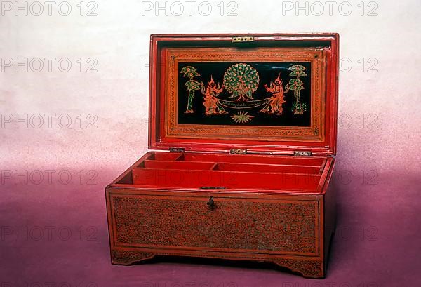 Wooden cash box in Chettinad