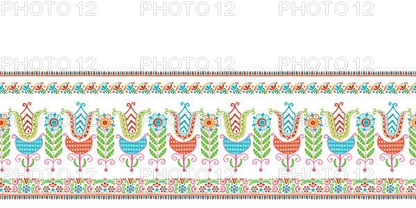 Hungarian vector embroidery pattern for borders