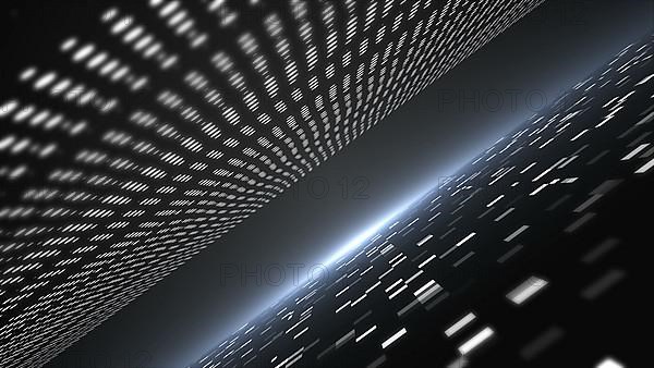 3d background with abstract techonology tunnel in space