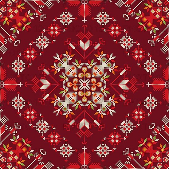 Traditional Bulgarian embroidery vector pattern