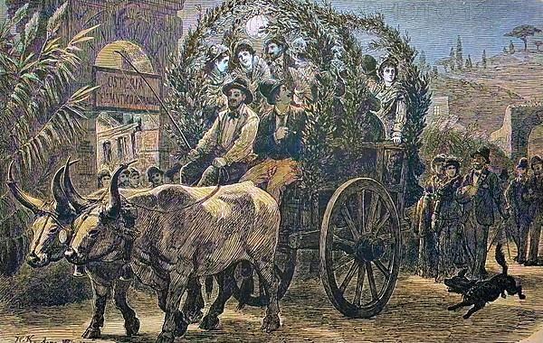 Carriage ride by German artists in Rome