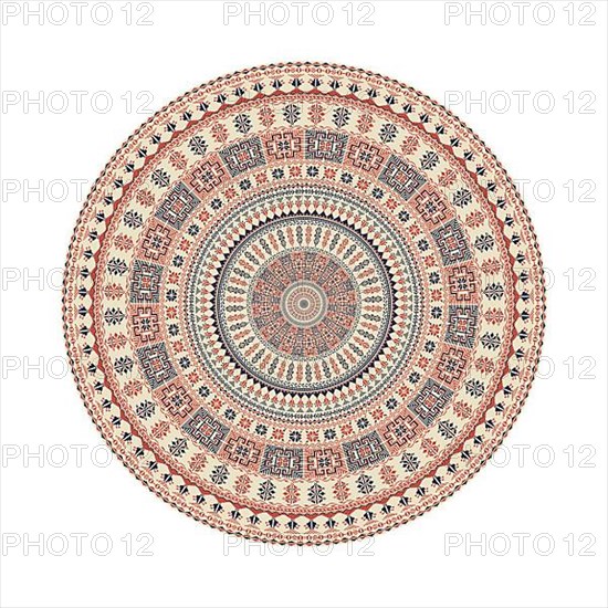 Circular pattern in traditional Palestinian style