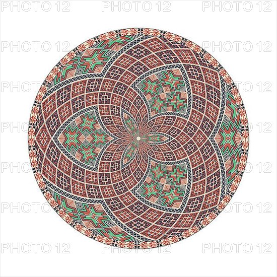Circular pattern in traditional Palestinian style
