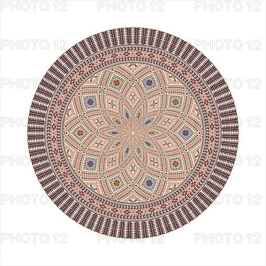 Circular pattern in traditional Palestinian style