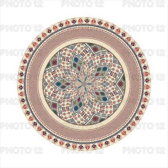 Circular pattern in traditional Palestinian style
