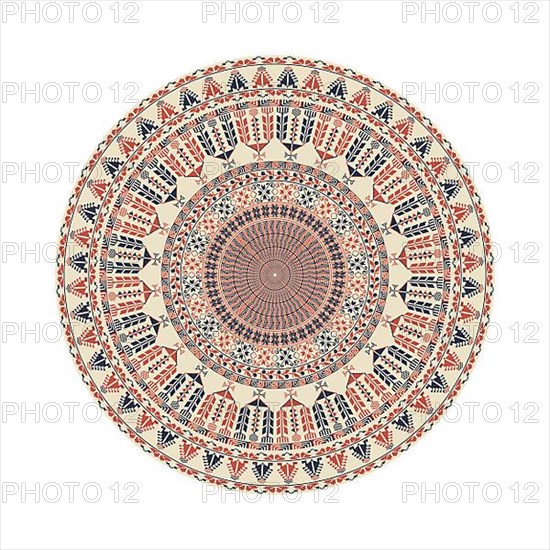 Circular pattern in traditional Palestinian style