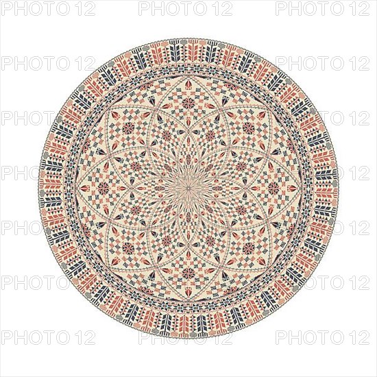 Circular pattern in traditional Palestinian style