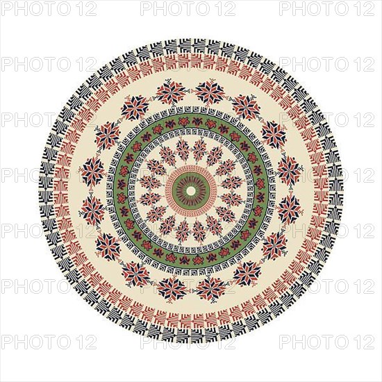 Circular pattern in traditional Palestinian style