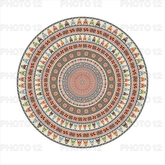 Circular pattern in traditional Palestinian style