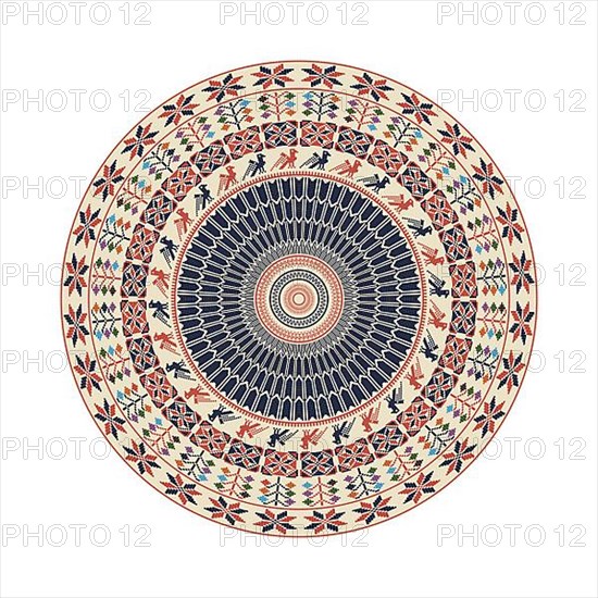 Circular pattern in traditional Palestinian style
