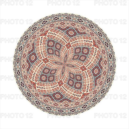 Circular pattern in traditional Palestinian style