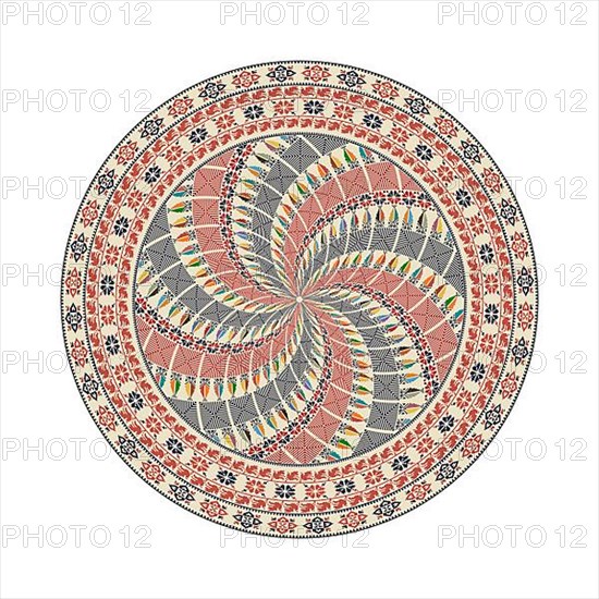 Circular pattern in traditional Palestinian style