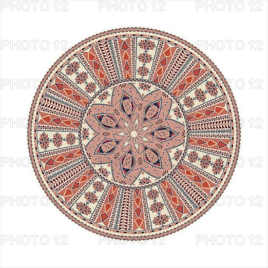 Circular pattern in traditional Palestinian style
