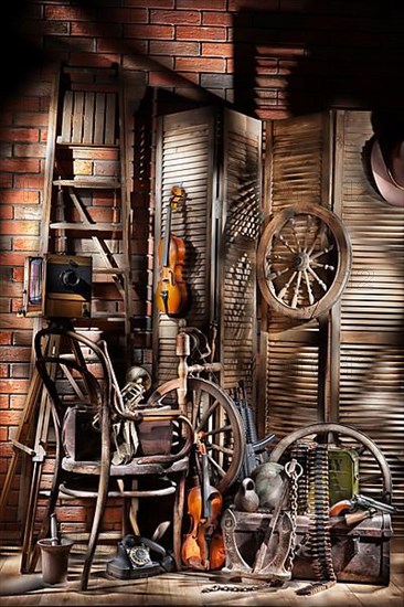 Still life with old ladder