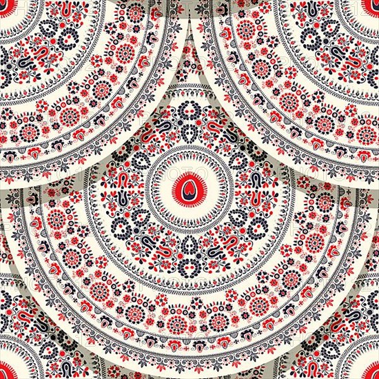Seamless pattern with Hungarian traditional motif for your design