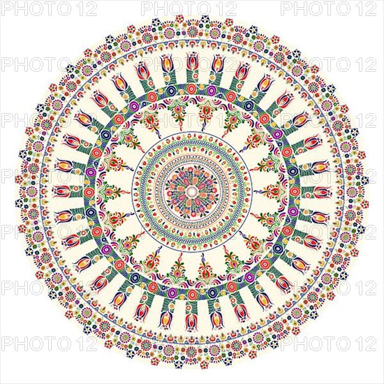 Traditional Hungarian round decorative element