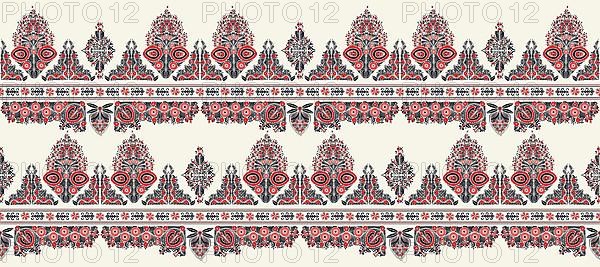 Hungarian seamless vector pattern. Kalocsa floral ethnic ornament. Traditional embroidery flower design for print