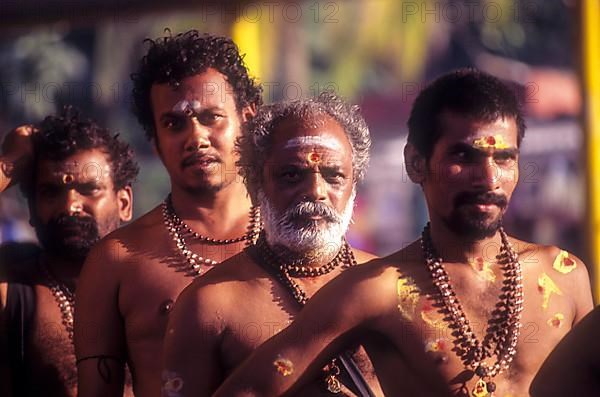 Ayyappan devotees in a queue