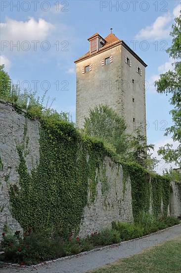 Schurkenturm with historic town fortifications at Hohenberg Castle in Horb im Neckar