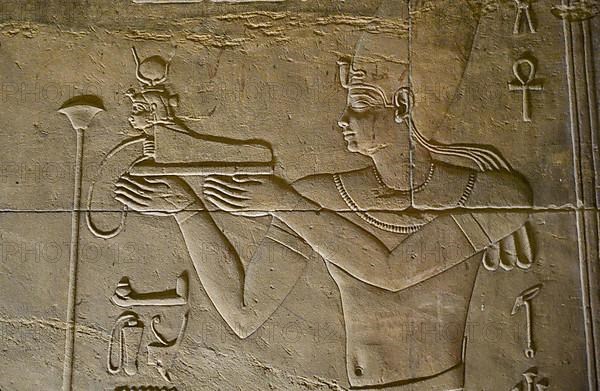 Sacrificial scene in the holy of holies of the temple of Isis