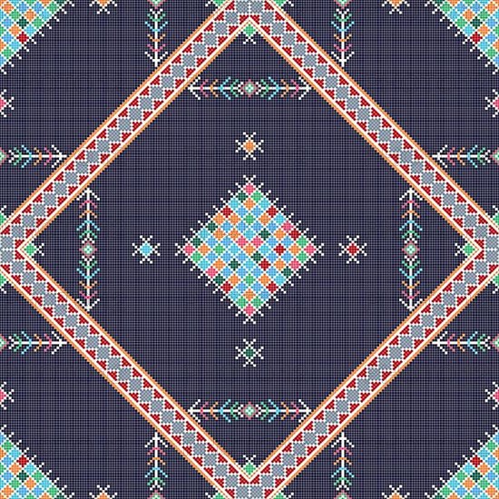 Traditional Berber embroidery seamless pattern