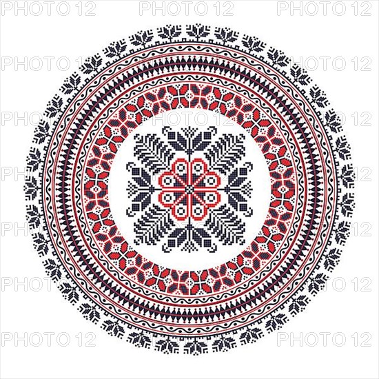 Traditional Romanian round decorative element