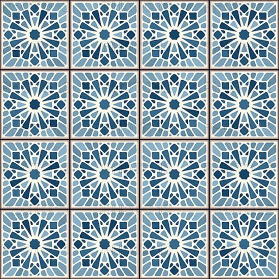 Vintage ceramic tiles vector pattern