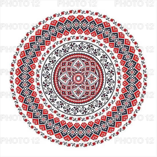 Traditional Romanian round decorative element