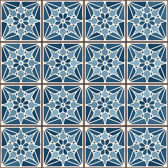 Vintage ceramic tiles vector pattern