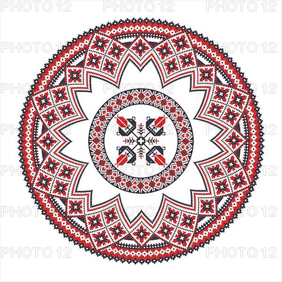 Traditional Romanian round decorative element