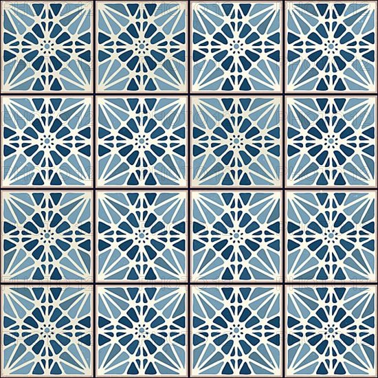 Vintage ceramic tiles vector pattern