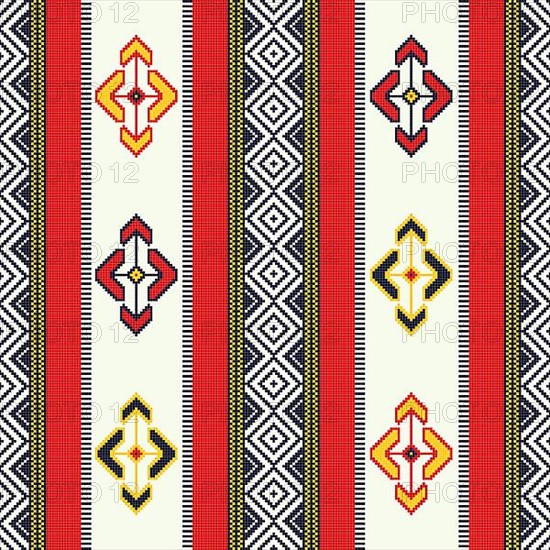 Traditional Berber embroidery seamless pattern
