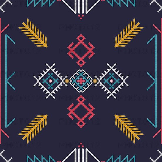 Traditional Berber embroidery seamless pattern
