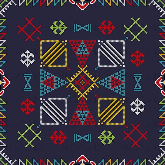 Traditional Berber embroidery seamless pattern
