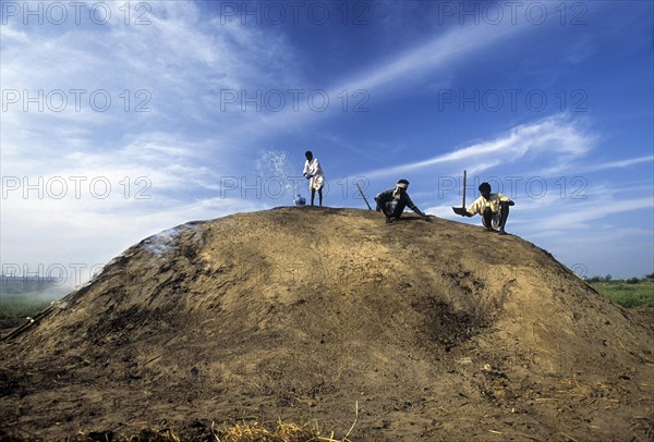 Preparation process for making charcoal from fire wood near Ramanathapuram