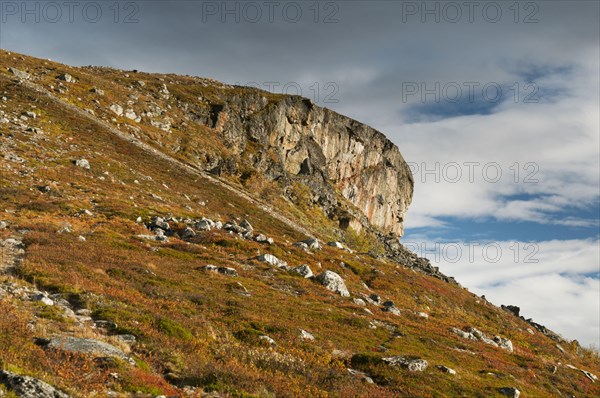 View of cliffs at summit of fell