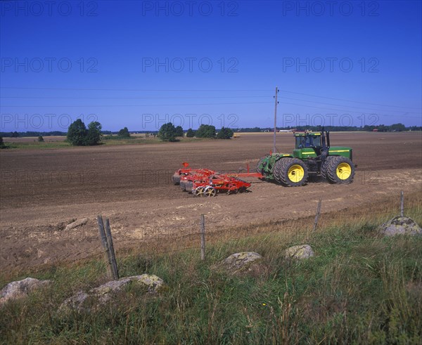 Large tractor with roller