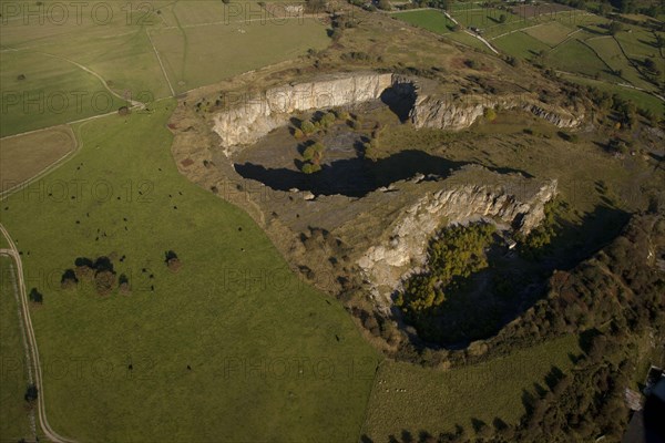 Aerial view of abandoned quarry