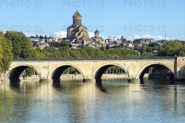 Chughureti or Saarbruecken Bridge over Mtkvari River