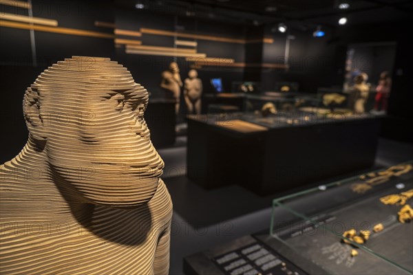 Life-size 3D reconstructions of hominid species depicting human evolution in the Gallery of Humanity at the Royal Belgian Institute of Natural Sciences
